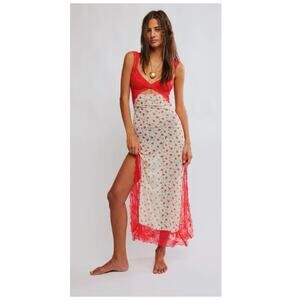 Free People Suddenly Fine Maxi Slip Size Small